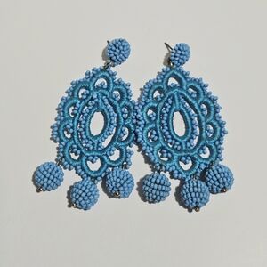 JCrew Blue Beaded Earrings